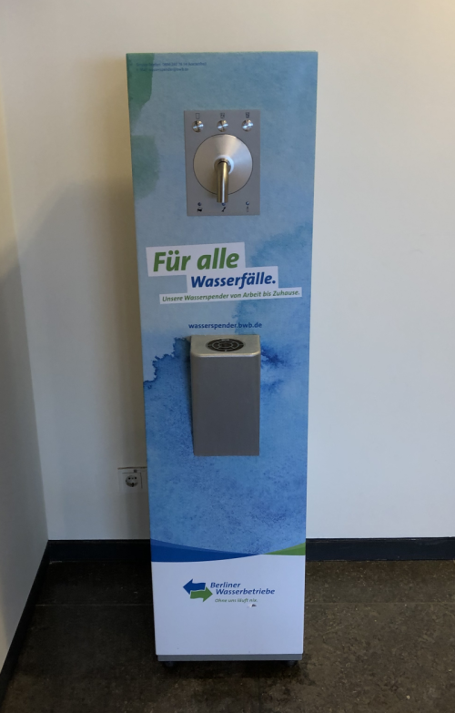 A drinking water dispenser at BER